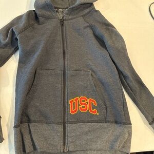 Kids Gray USC Zip-Up Hoodie